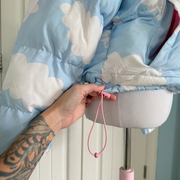 Kawaii Cloud Pastel Blue Puffer Coat - Picture 6 of 13